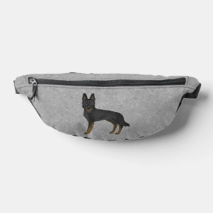 Bi-zwarte Duitse herder Cute Cartoon-hond Grijs Heuptasje