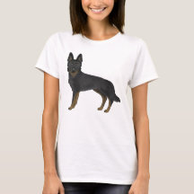 Bi-zwarte Duitse herder Cute Cartoon-hond