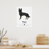 Bi-zwarte Duitse herder Mopshond en aangepaste tek Poster (Keuken)