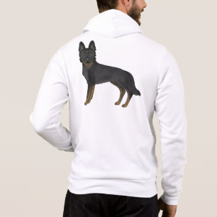 Bi-zwarte Duitse Herdershond Cartoon GSD-hondteken Hoodie