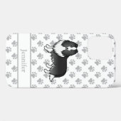 Bi-Zwarte Shetland Sheepdog Cartoon Hond & Naam Case-Mate iPhone Case (Achterkant (horizontaal))