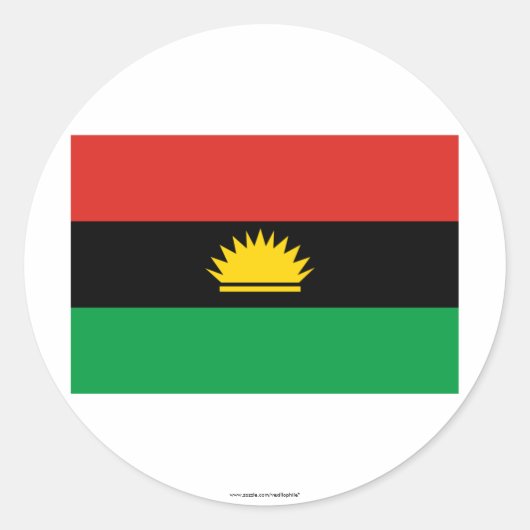 Biafra Flag (1967-1970) Ronde Sticker (Voorkant)