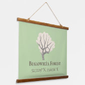 Białowieża Forest Latitude & Longitude Hangend Wandkleed (Gebogen)