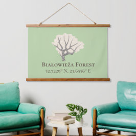 Białowieża Forest Latitude & Longitude Hangend Wandkleed