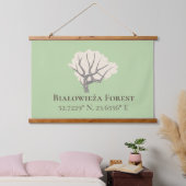 Białowieża Forest Latitude & Longitude Hangend Wandkleed (Slaapkamer)