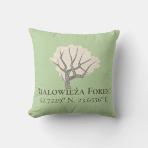 Białowieża Forest Latitude & Longitude Kussen