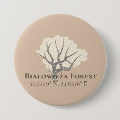Białowieża Forest Latitude & Longitude Ronde Button 7,6 Cm (Voorkant)