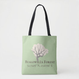 Białowieża Forest Latitude & Longitude Tote Bag