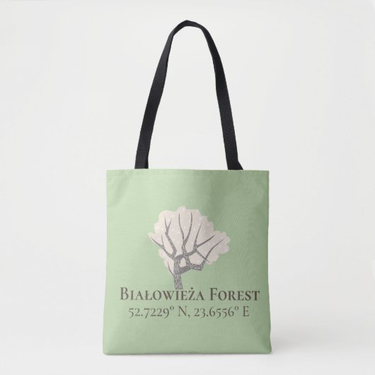 Białowieża Forest Latitude & Longitude Tote Bag (Voorkant)