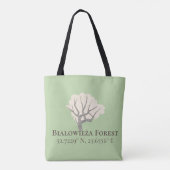 Białowieża Forest Latitude & Longitude Tote Bag (Achterkant)