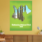 Białowieża nationaal park Polen kaart Canvas Afdruk (Insitu (Woonkamer))