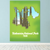 Białowieża nationaal park Polen kaart Canvas Afdruk (Insitu (Houten vloer))