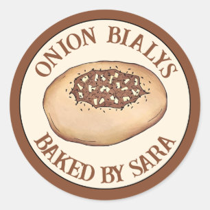 Bialy Joodse bakkerij bakker chef gebakken door ze Ronde Sticker