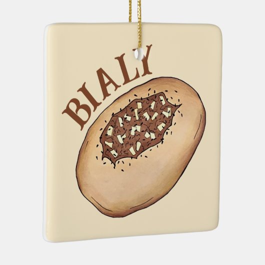 Bialy Joodse Bakkerij Uienbrood Polen Pools eten Keramisch Ornament (Rechts)