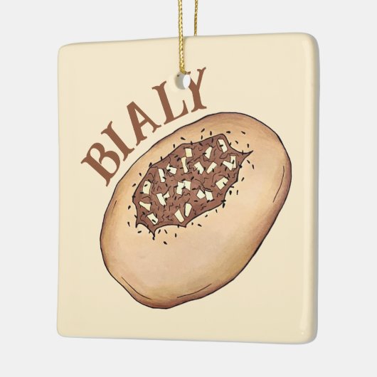 Bialy Joodse Bakkerij Uienbrood Polen Pools eten Keramisch Ornament (Links)