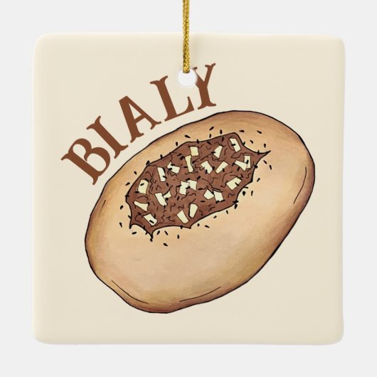 Bialy Joodse Bakkerij Uienbrood Polen Pools eten Keramisch Ornament (Achterkant)