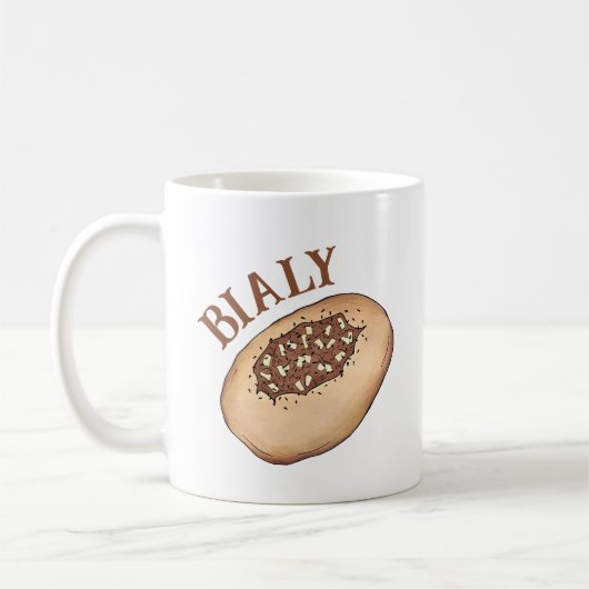 Bialy Joodse Bakkerij Uienbrood Polen Pools eten Koffiemok (Links)