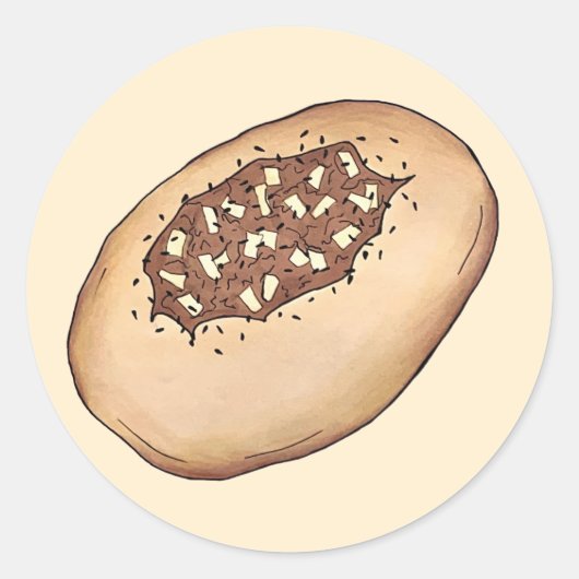 Bialy Joodse Bakkerij Uienbrood Polen Pools eten Ronde Sticker (Voorkant)