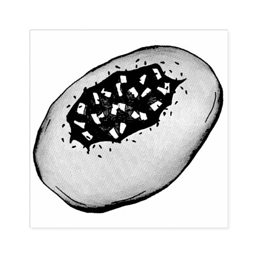 Bialy Joodse Bakkerij Uienbrood Polen Pools eten Rubberstempel (Afrduk)