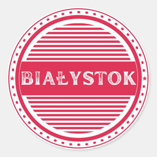 Bialystok City Pride Embleem – Poolse identiteit Ronde Sticker (Voorkant)
