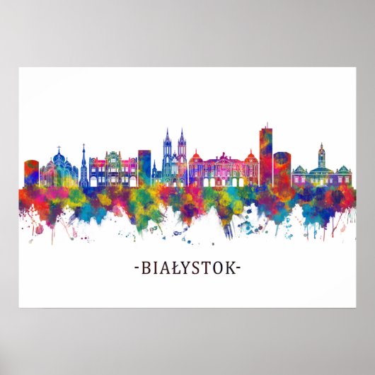Białystok Poland Skyline Poster (Voorkant)