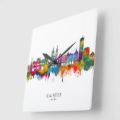 Białystok Poland Skyline Vierkante Klok (Hoek)