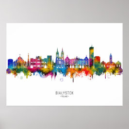 Białystok Polen Silhouet Poster