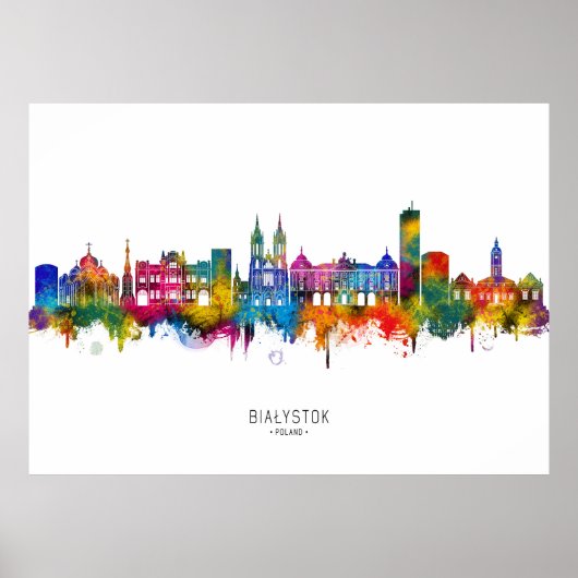 Białystok Polen Silhouet Poster (Voorkant)