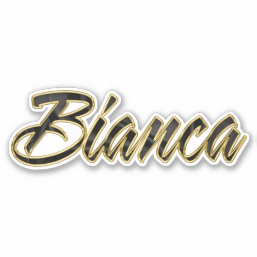 Bianca black gold Lettering Aufkleber Sticker (Voorkant)