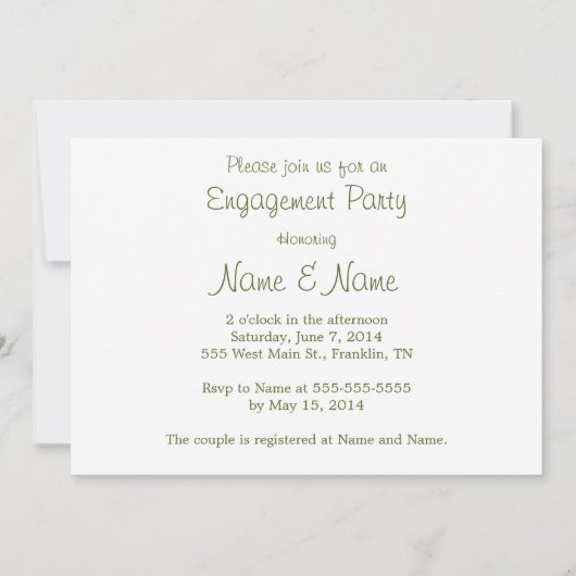 Bianca de uitnodiging van de verlovingspartij voor (Achterkant)