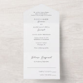 Bianca Elegant Wedding All In One Uitnodiging (Binnen)