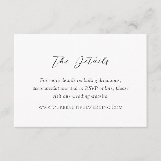 Bianca Elegant Wedding Informatiekaartje (Voorkant)