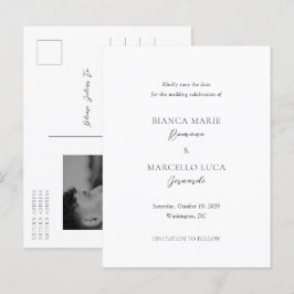 Bianca Elegant Wedding Save the Date Aankondigingskaart