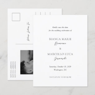 Bianca Elegant Wedding Save the Date Aankondigingskaart