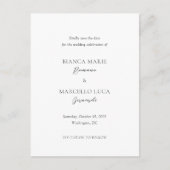 Bianca Elegant Wedding Save the Date Aankondigingskaart (Voorkant)