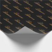 Bianca gold Design Lettering Geschenkpapier Cadeaupapier (Hoek)