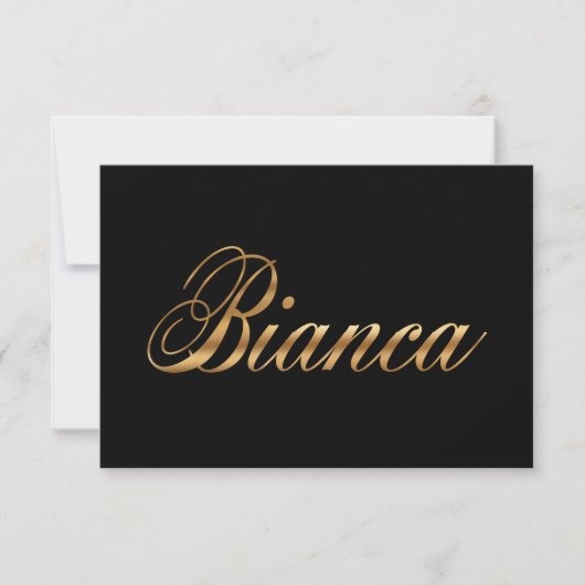 Bianca gold Design Lettering Karte (Voorkant)