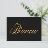 Bianca gold Design Lettering Karte (Staand voorkant)