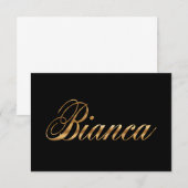 Bianca gold Design Lettering Karte (Voorkant / Achterkant)