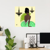 Bianca in Groen - Prints/Posters Poster (Thuiskantoor)