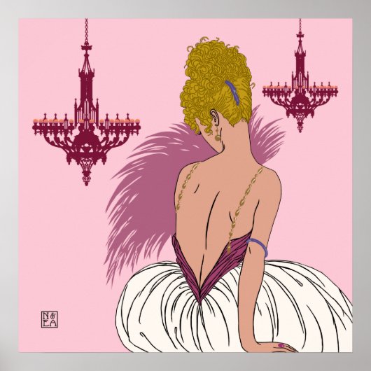 Bianca in roze - Prints/Posters Poster (Voorkant)