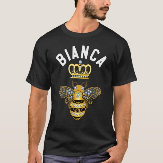Bianca Naam Bianca Verjaardagscadeaus Koningin Kro T-shirt (Voorkant)