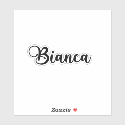Bianca Naam - Handgeschreven kalligrafie Sticker (Vel)