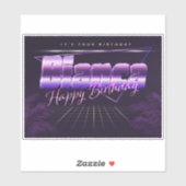 Bianca Name Vorname lila retro Sticker Geburtstag (Vel)