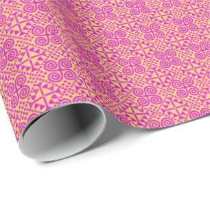 Bianca Paars en geel Cadeaupapier