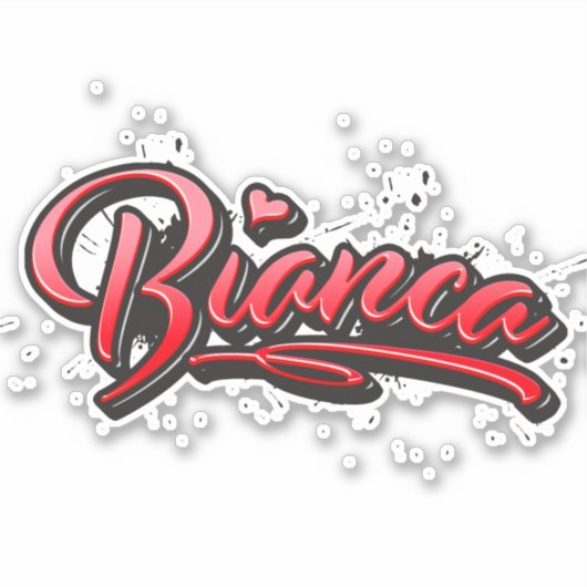 Bianca red Heart Graffiti Aufkleber Sticker (Voorkant)