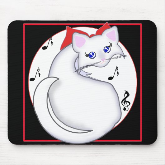 Bianca Toon Kat Music Mousepad Muismat (Voorkant)