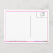 Bianca Toon Kat Ticked Pinks w Flowers Briefkaart (Achterkant)