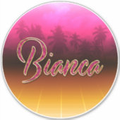 Bianca Vorname Name golden pink Aufkleber Sticker (Voorkant)