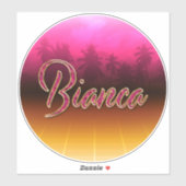 Bianca Vorname Name golden pink Aufkleber Sticker (Vel)